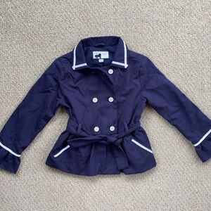 NWT GIRLS Janie and Jack Ruffle Trench Coat Jacket Size 3-4